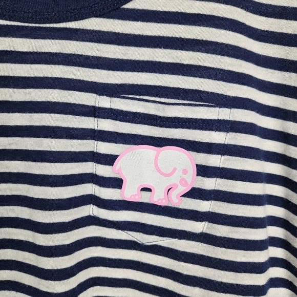 Ivory Ella Navy White Striped Short Sleeve Tee Small - Picture 4 of 7